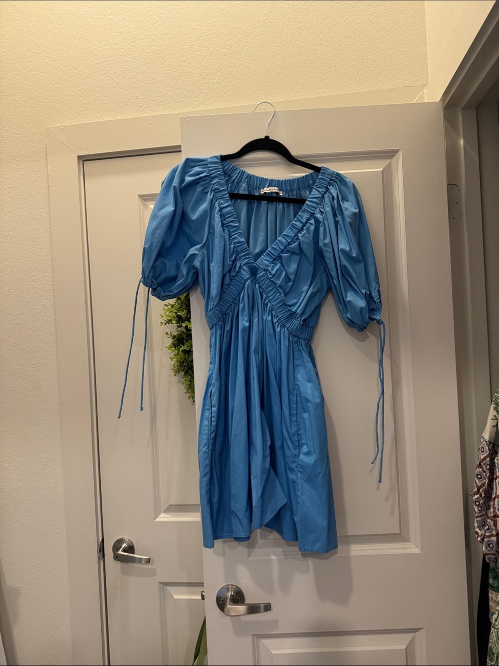 Abercrombie & Fitch Sky Blue Puff Sleeve Mini Dress